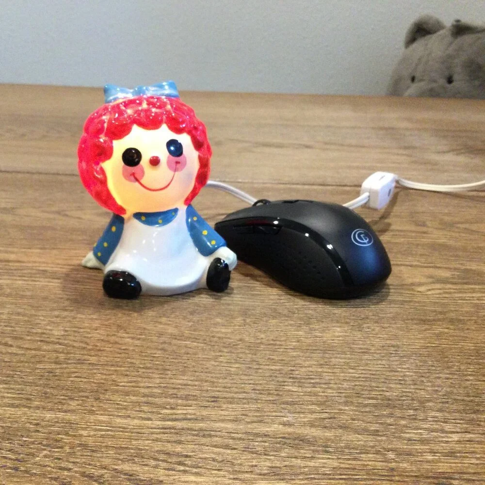 Vintage Raggedy Ann Ceramic Figurine Night Light